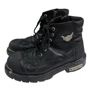 Vintage 90s Harley Davidson 91331 Men’s 10 Leather Motorcycle Biker Boots Zip